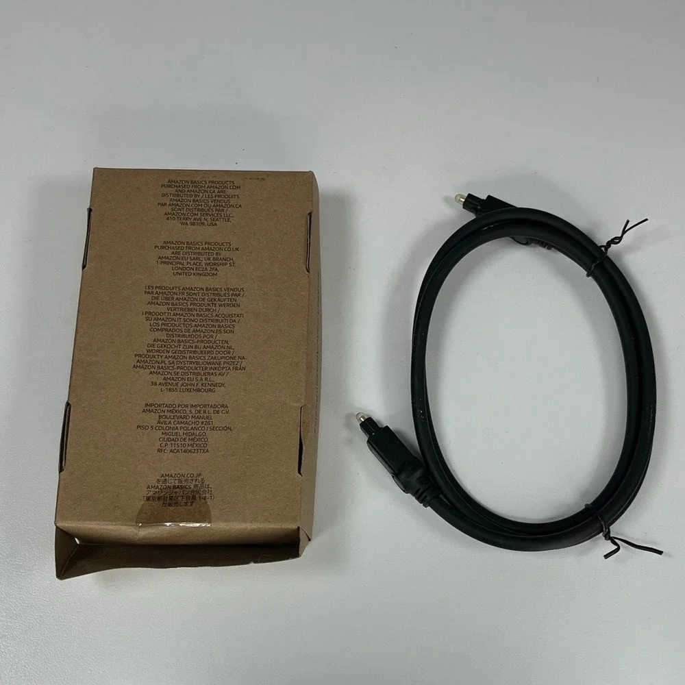 Amazon Basics Digital Optical Audio Toslink Cable 3.3 Feet 1 Meter Black
